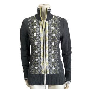 EDDIE BAUER Nordic Fair Isle Zip Cardigan Scandinavian Sweater Jacket Women’s XS